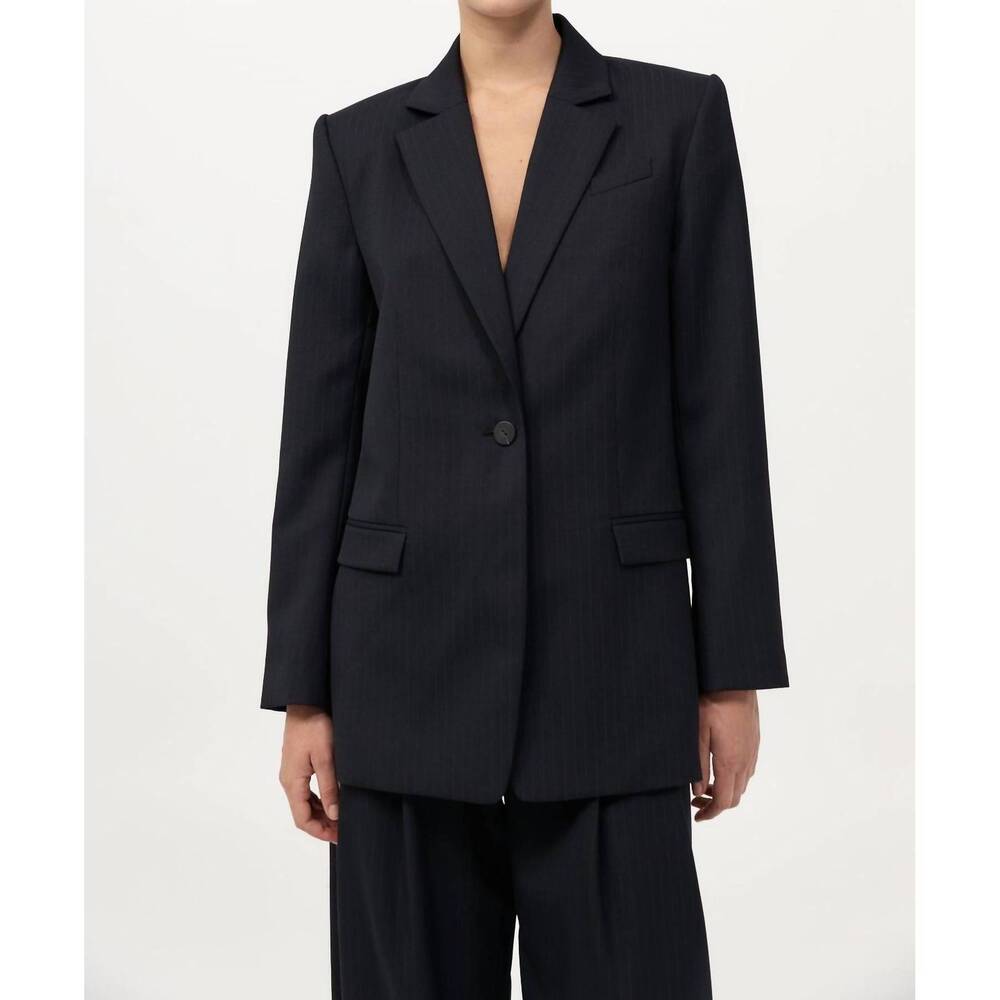 NEW ST. AGNI split back blazer in black pinstripe
